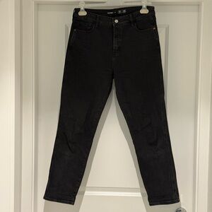 Old Navy Women's High-Waisted Vintage Slim Leg Washed Black Jeans